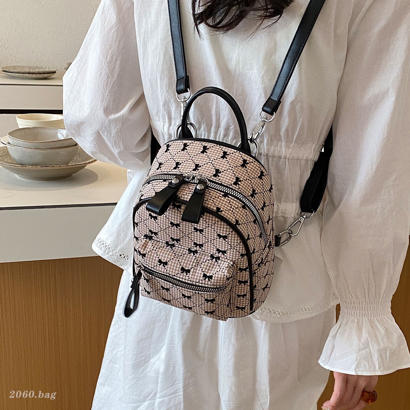 Nueva moda coreana diaria mochila de verano de mujer estricta mini viaje 2026 mochila de arco
