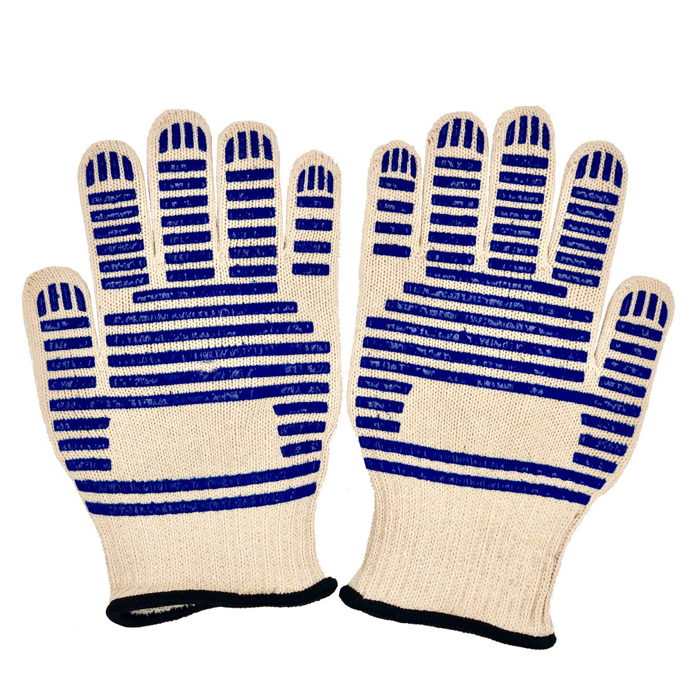 Double layer cotton high temperature resistant microwave oven cotton gloves Oven bbq barbecue heat insulation high temperature resistant kitchen baking gloves