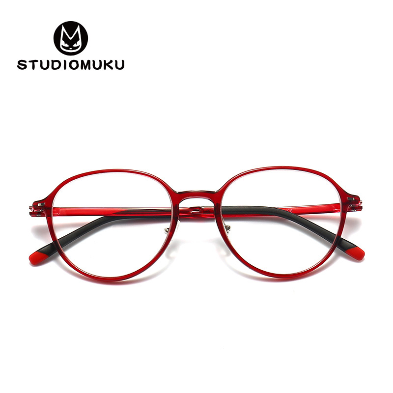 STUDIOMUKU mu gafas frescas gafas ultraligeras gafas de alta miopía marco grande marco redondo cara gafas marco image 3