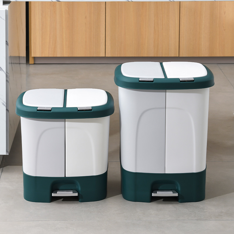 Classified Trash Bin Household Storage Bucket with Press Lid and Dry Separation Kitchen Disposal Bucket Pedon Sanitary Cleaning Bucket Classified Trash Bin Household Storage Bucket with Press Lid and Dry Separation Kitchen Disposal Bucket Pedon Sanitary Cleaning Bucket