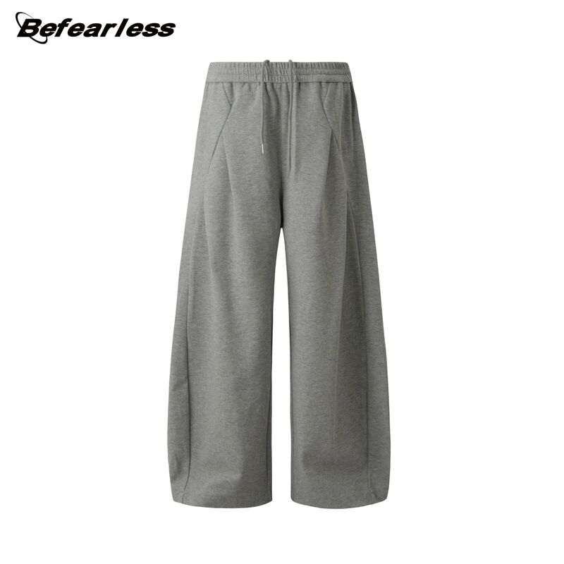 Befearless American Retro Design Scimitar Sweatpants for Men and Women Loose Wide-Leg Straight Casual Sports Pants Trendy