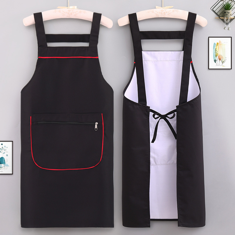Nuevo tipo de dos bolsillos con cremallera delantal ventilado resistente al desgaste y resistente a la suciedad cinturón protector ropa de trabajo doméstica puede