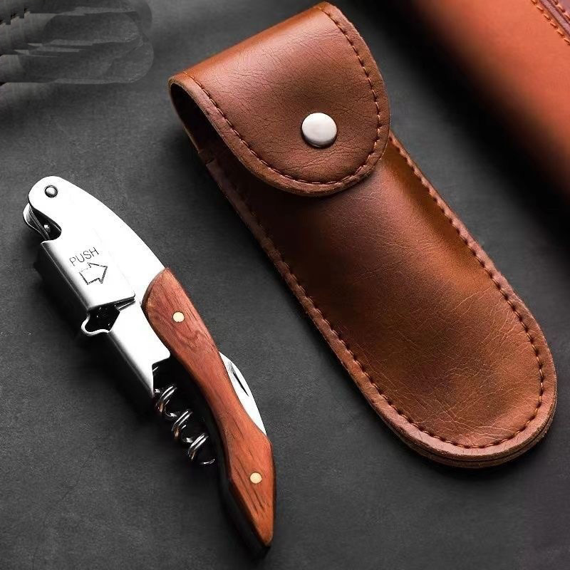 Stainless Steel Wine Red Wine Bottle Opener Seahorse Wine Knife Bottle Opener Portable Wine Set Bottle Opener with Leather Case Stainless Steel Wine Red Wine Bottle Opener Seahorse Wine Knife Bottle Opener Portable Wine Set Bottle Opener with Leather Case