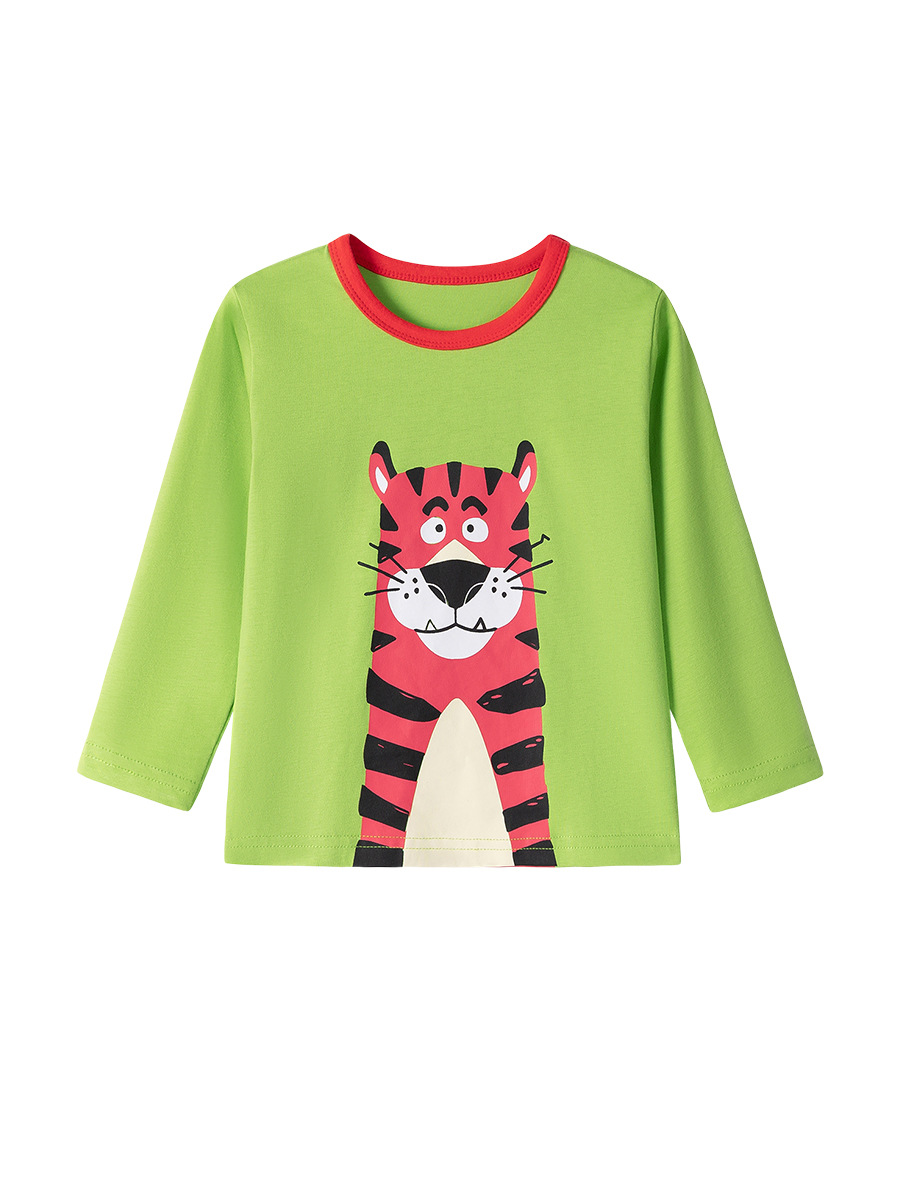 Little maven camiseta de niño de estilo europeo y americano otoño de dibujos animados top de bebé de manga larga camiseta de algodón para niños al por mayor
