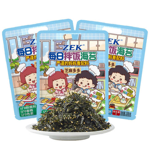 ZEK Daily Mix Rice Nori Original 100g/10 Packs Sesame Mix Rice Nori Crackers Share Snack Ready-to-Eat