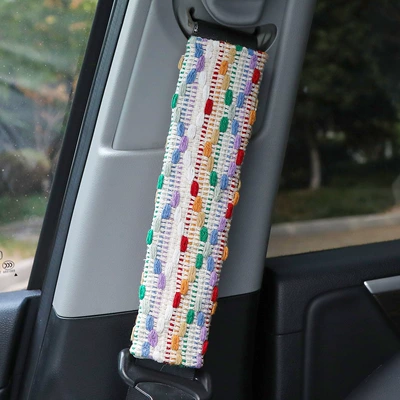 Seat belt shoulder pad Creative Fabric Small Fragrance Decorative - one-seven-color-textured-shoulder-pad