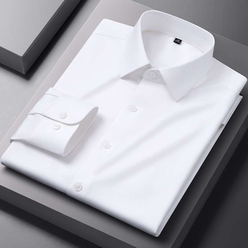 Autumn Wool Modal Shirt, High-End Solid Color Men's Shirt, Suitable for Dropshipping, Business Casual, Breathable, Wrinkle-Resistant, Quality Men's Clothing