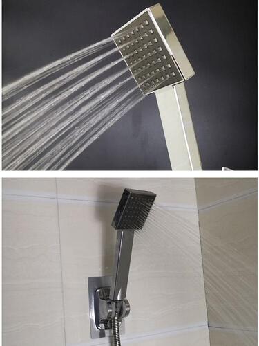 Square hand shower, non-pressurized nozzle, anti-blocking shower head, ordinary flower wine large panel hose set