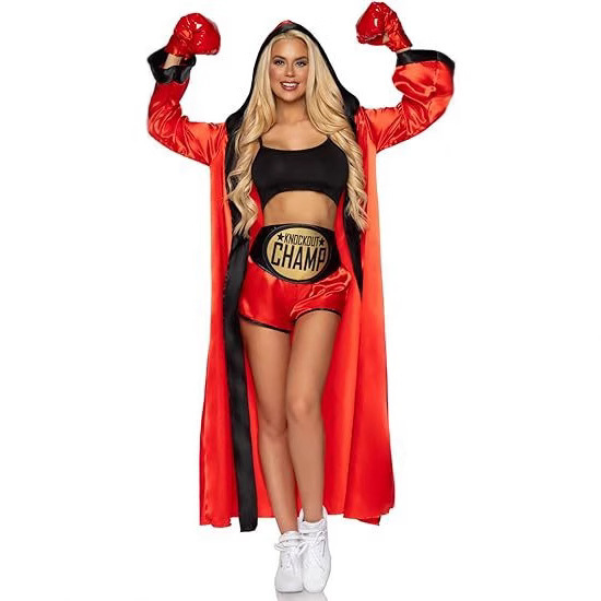 Cross-border European and American Boxing Champion Women Boxer Robe Costume cosplay Stage Performance Costume in stock