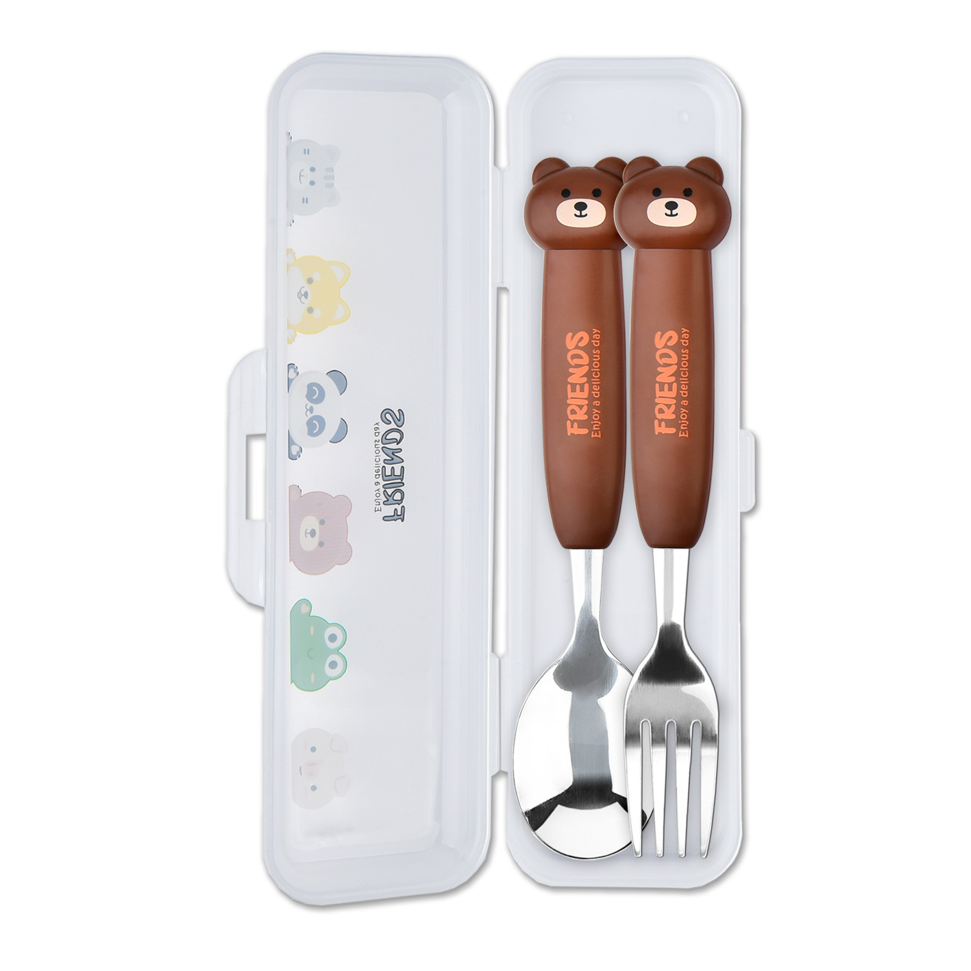 Inswind acero inoxidable DCS - 2068 - cs cubiertos infantiles ecológicos súper lindos cucharas de dibujos animados set ecológico de viaje