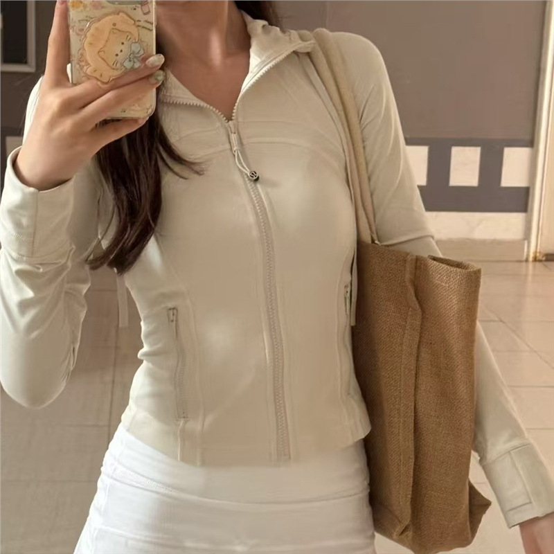 Lulu Original Define Short Stand Collar Jacket Slim Fit Stretch Shaping Coat Slim Fit Yoga Wear