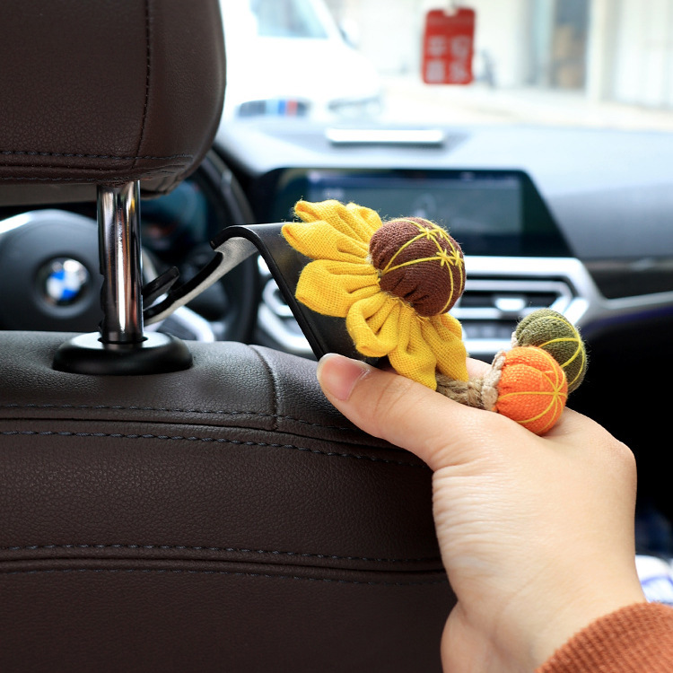 Gancho para automóvil, respaldo del asiento, filas delanteras y traseras, flores lindas, almacenamiento multifunción para automóvil, respaldo, gancho pequeño, suministros para automóvil