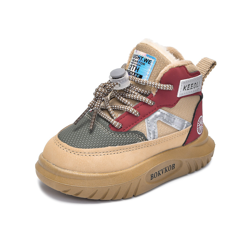 Botas de nieve para niños 2025 nuevas zapatillas deportivas de invierno de algodón zapatos de terciopelo grueso 21 - 30 zapatos infantiles para niños