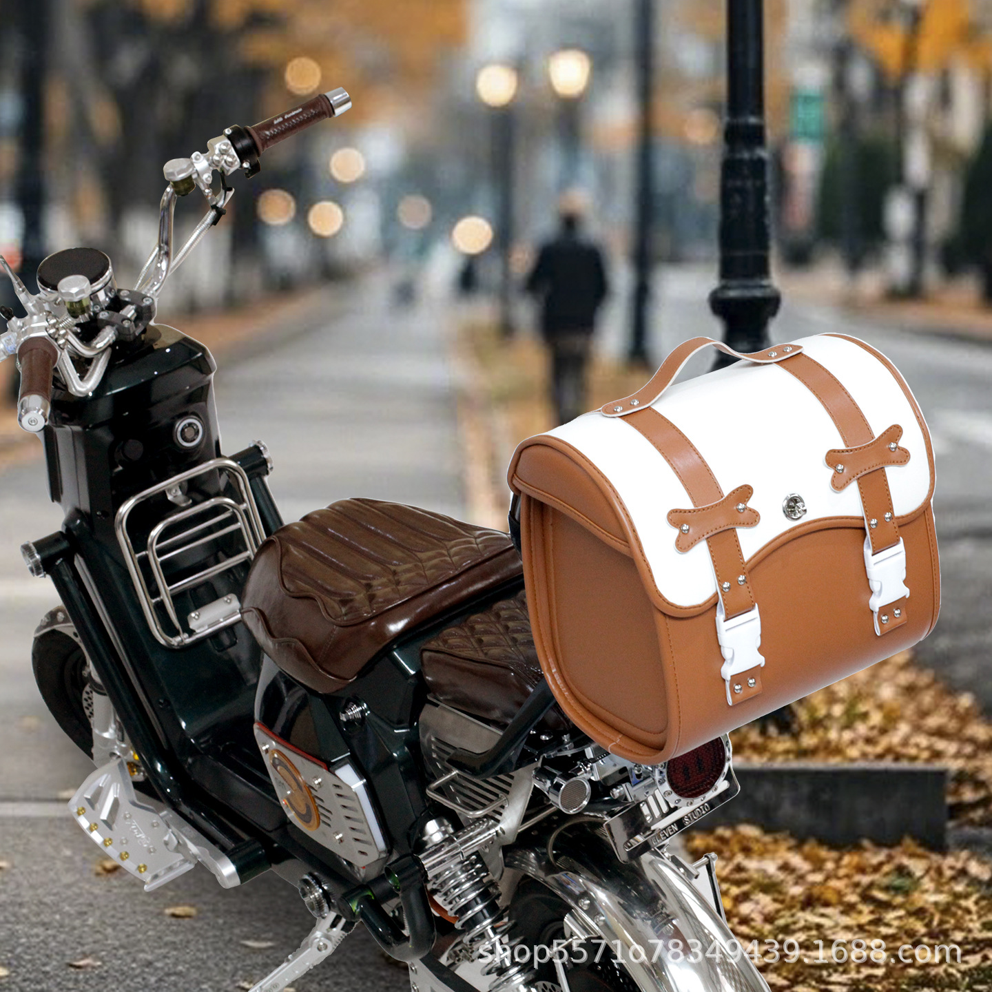 New Electric Vehicle Tail Box Bag, Universal Motorcycle Backrest Storage Bag, Universal Hanging Bag (Velcro Strap Type)