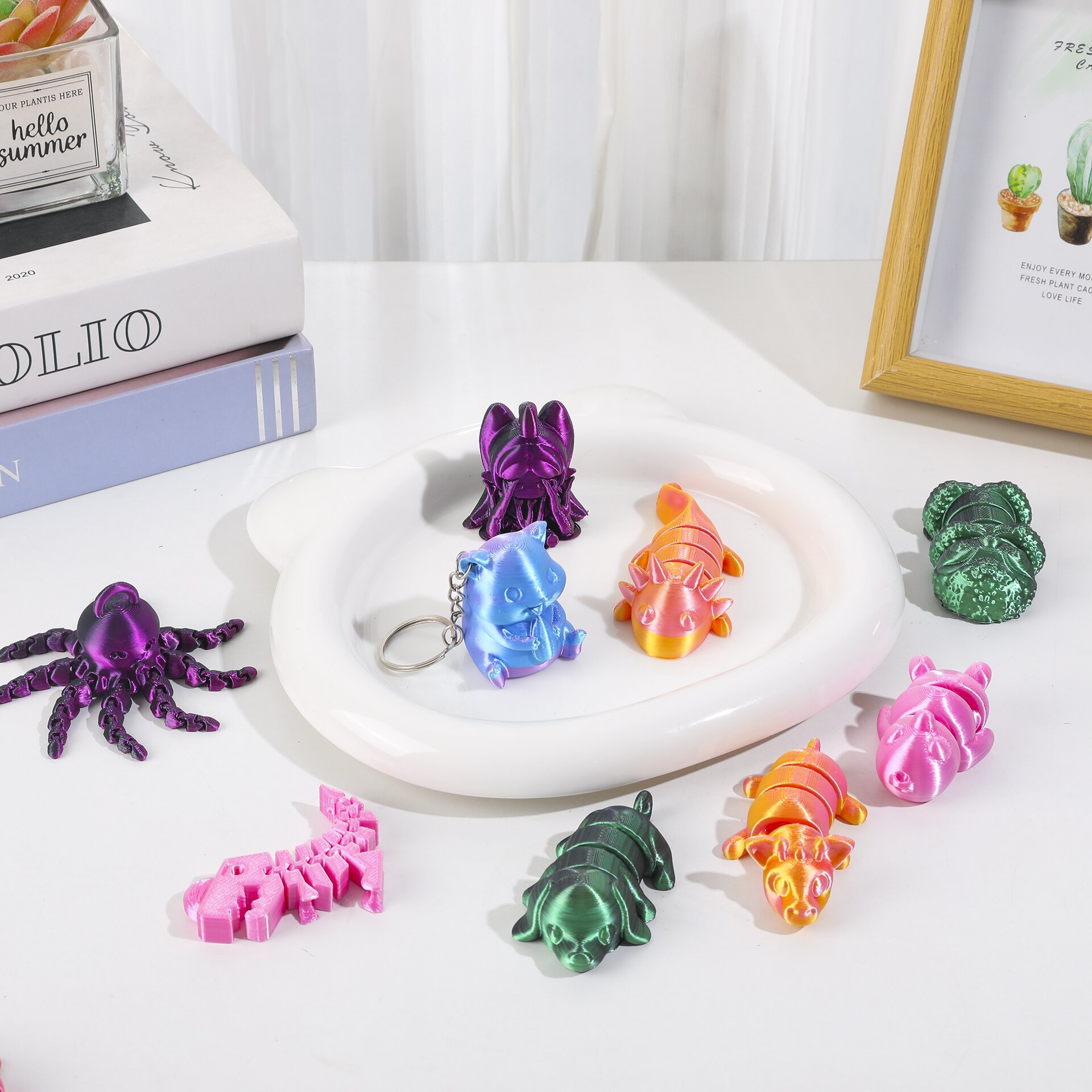 B colgante de impresión 3D colorido, caja ciega, decoración artesanal, articulaciones hechas a mano creativas, juguetes de descompresión móviles