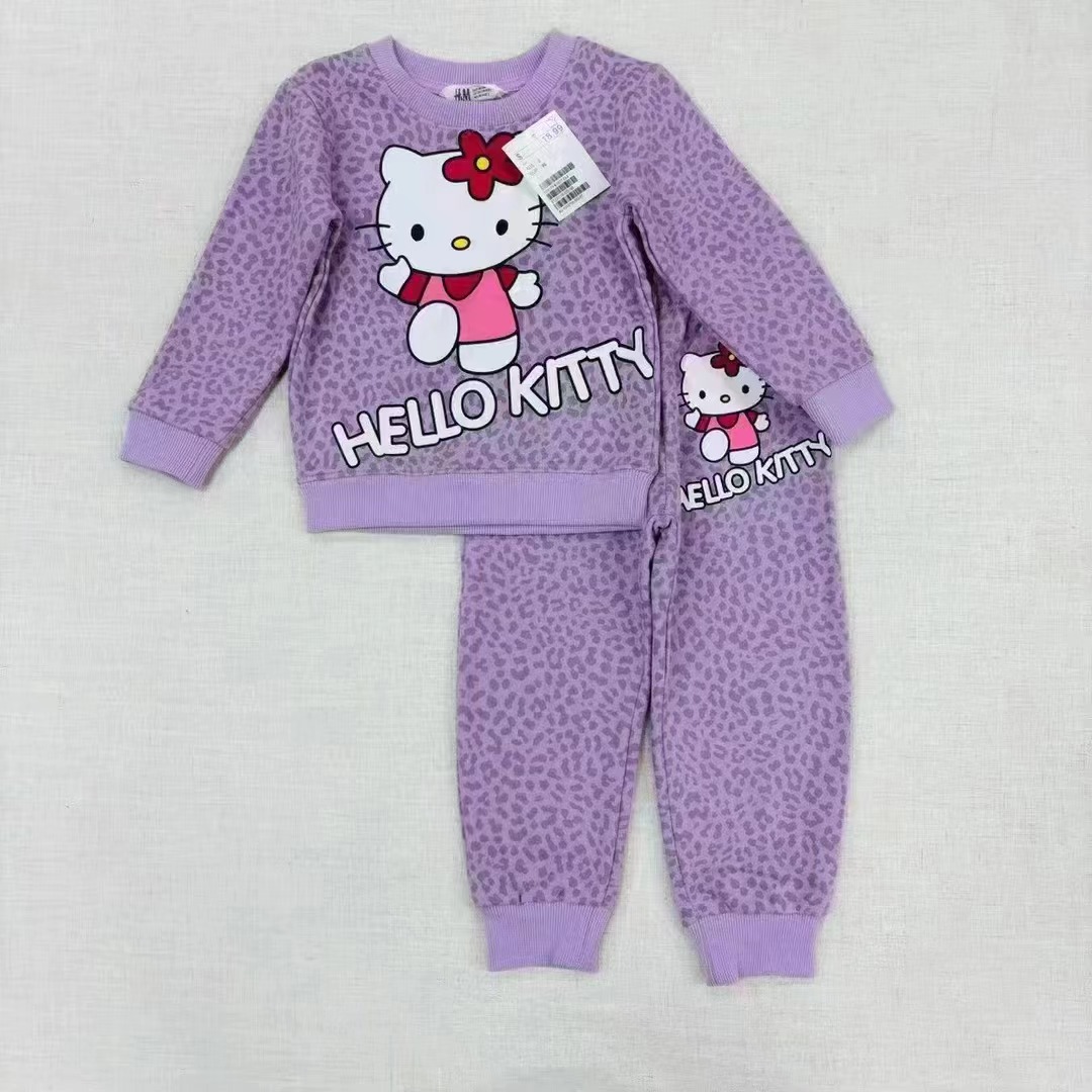 Comercio exterior transfronterizo patpat otoño y invierno de Europa y los Estados Unidos 2024 nuevos pantalones para niños y niñas lindos conjuntos de dibujos animados al por mayor