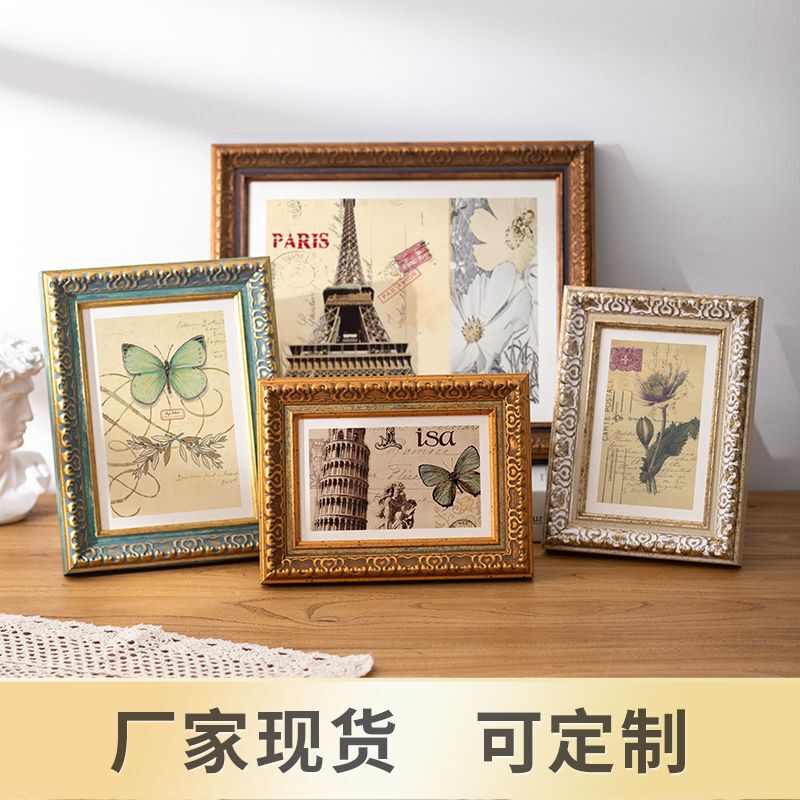 Japanese retro old 4R decorative painting photo frame 6 inch photo frame table 78 inch 10 inch A4 wedding photo factory customization Japanese retro old 4R decorative painting photo frame 6 inch photo frame table 78 inch 10 inch A4 wedding photo factory customization