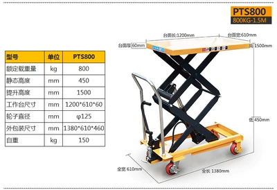 Avtomobil fırlanan platformaları: manual platform trolley mold - 800kg15-m-pts800