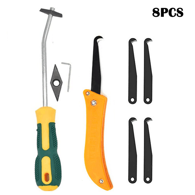 8-Piece Grout Tool Kit for Cleaning Tile Floor Joints, Including Saw, Scraper, and Multifunctional Tools