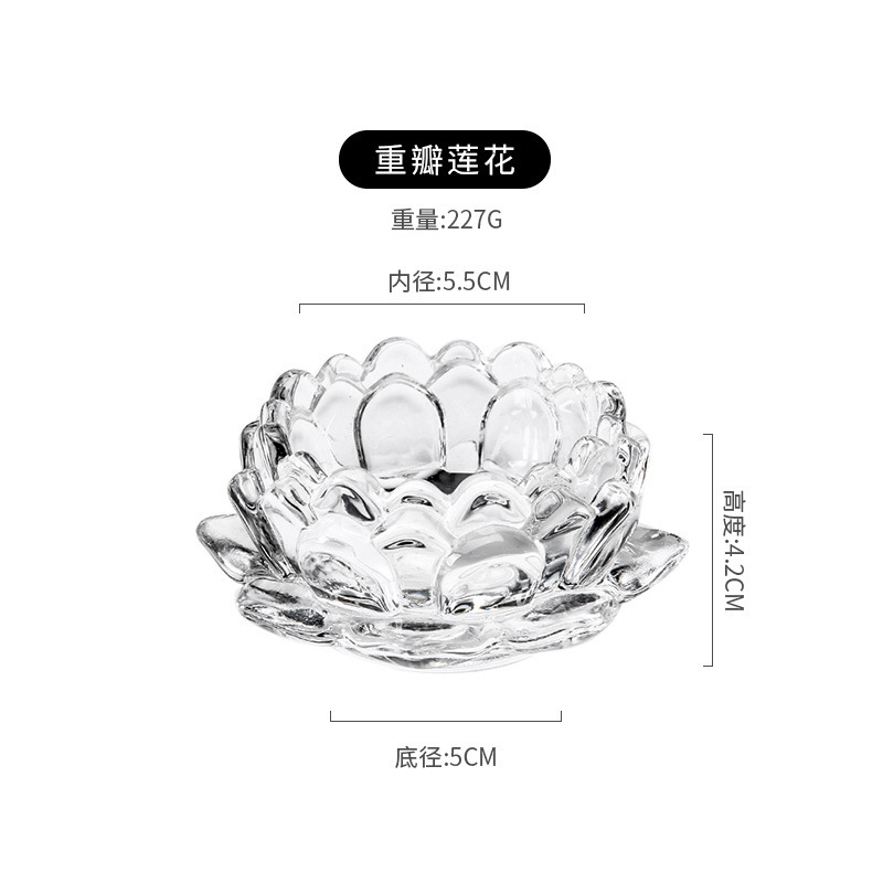 工場製ガラス蓮の花燭台 結婚式のお祝い燭台飾り クリスマス 家庭用祭典ガラス透明燭台|undefined