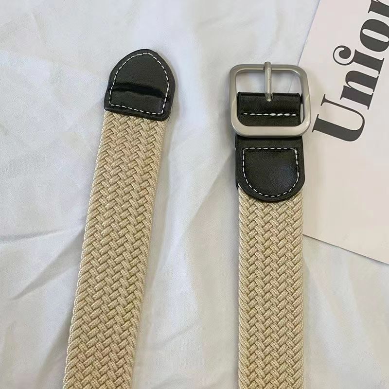 카키 스퀘어 꼰 벨트