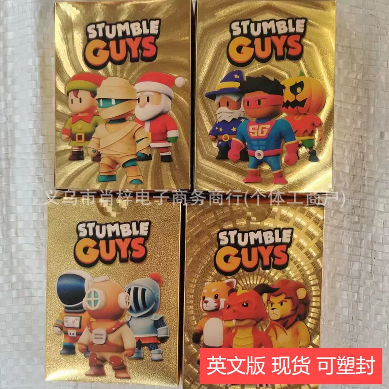 Трансграничная карта StumbleGuys спотыкающийся парень, золотая фольгированная карта, ПВХ, интерактивная творческая игровая карта