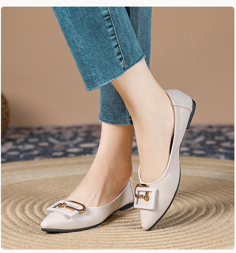 Women's Elegant Solid Color Point Toe Flats display picture 3