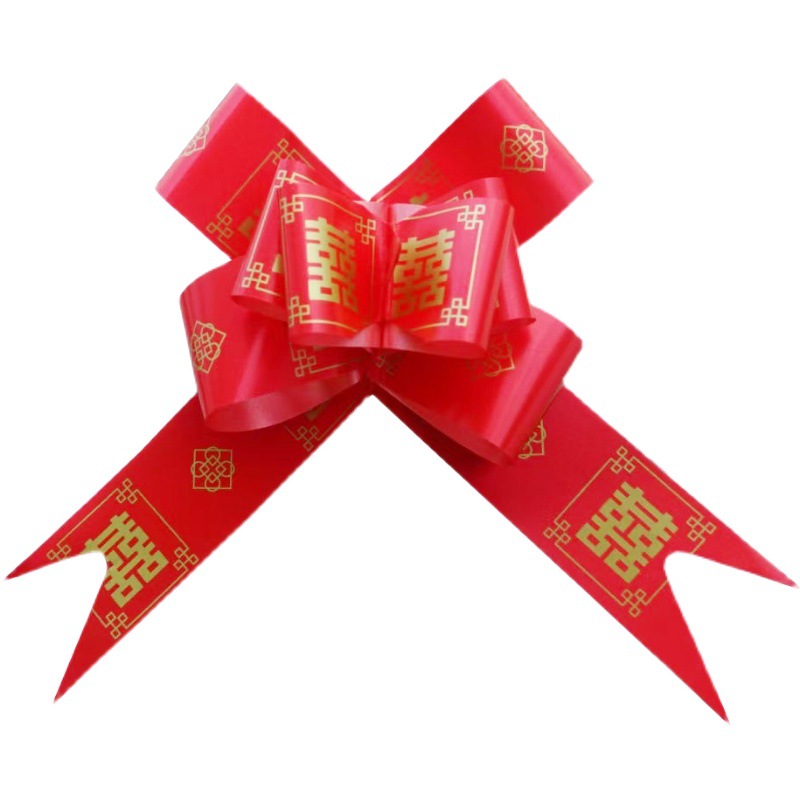 Venta caliente 50 boda coche tire Flor al por mayor manija grande decoración arco mano tirar flor cinta flor regalo embalaje