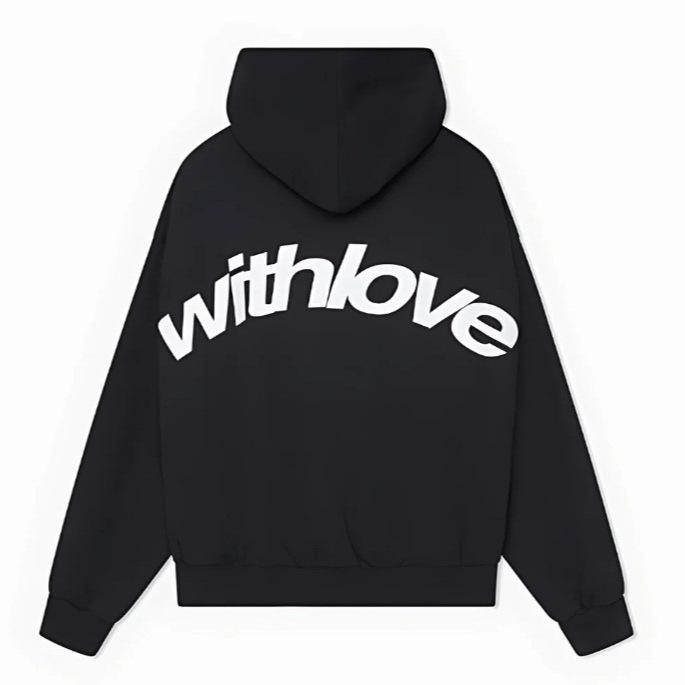 Angel Large Letter Print Hooded Sweatshirt Hip-Hop Hoodie Jacket American Retro Long Sleeve Sweatshirt Women's Drop Shoulder Style