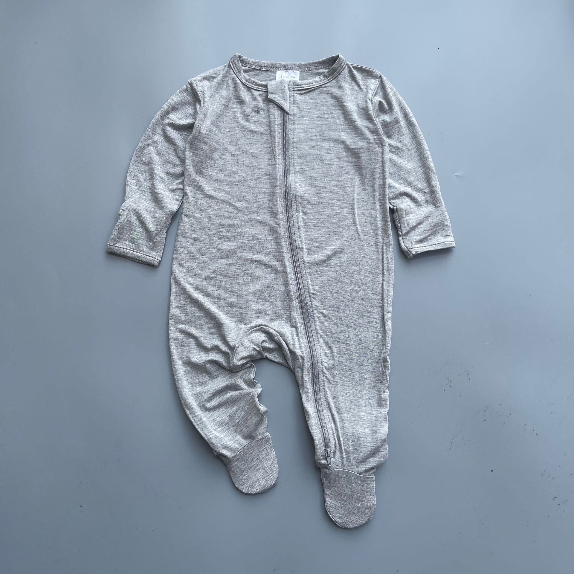 一件代发夏装薄柔软亲肤新款竹纤维包脚婴儿双拉链爬服哈衣新生儿