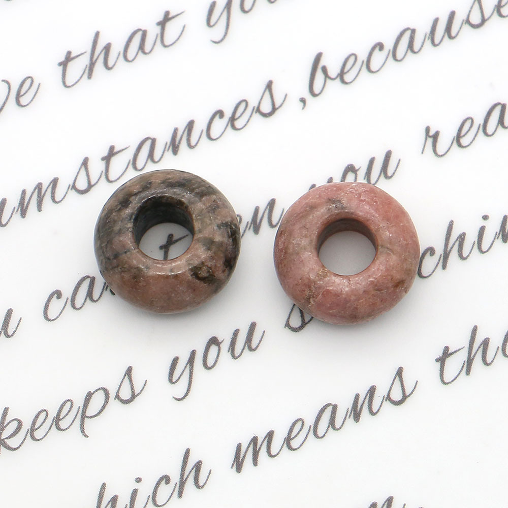 Pequeño anillo de piedra natural botón de seguridad de cristal DIY cuerdas de trenzado cuentas de pulsera collar accesorios colgante