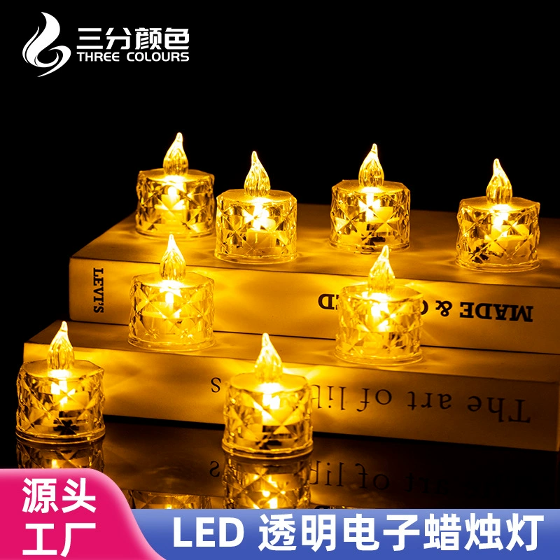 Фабрика прямых продаж светодиодная электронная свеча прозрачная оболочка чайный воск бездымного чайный воск ПВХ слезы чайный воск Tea воск
