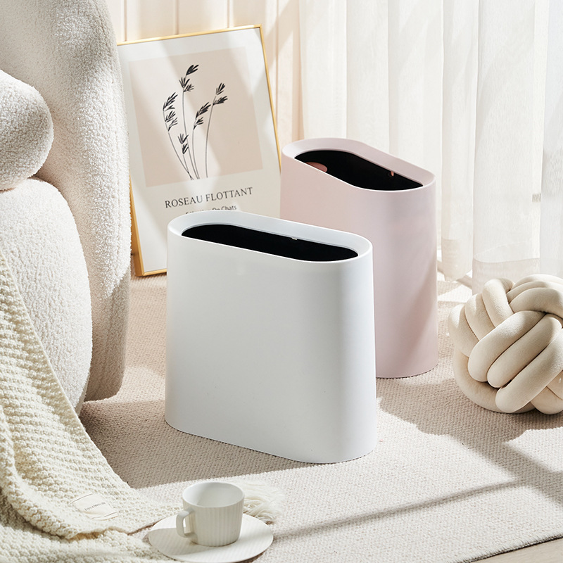 北欧狭間ゴミ箱家庭用創意客間現代シンプルトイレキッチン蓋なし挟み紙かご|undefined