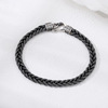 Woven silver bracelet handmade suitable for men and women, trend retro accessory, wholesale, silver 925 sample