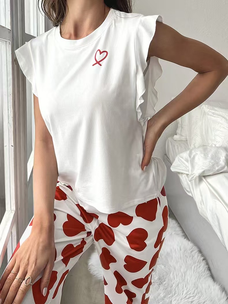 ChicShe 2025 New Cross-Border European American Style T-Shirt And Pants Casual Comfortable Women's Pajamas Homewear Set Suitable_voghion.com