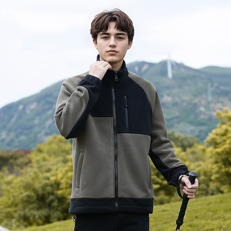 Pánske oblečenie jahňací páperová bunda jesenné a zimné teplé módne trendy pár farebne zladené bundy _voghion.com