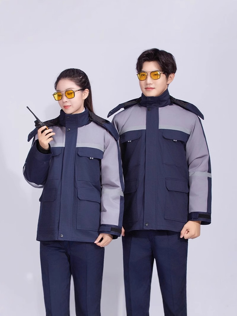 Capa de algodón de invierno caliente para hombres, chaqueta de algodón desmontable de longitud media de reparación de automóviles