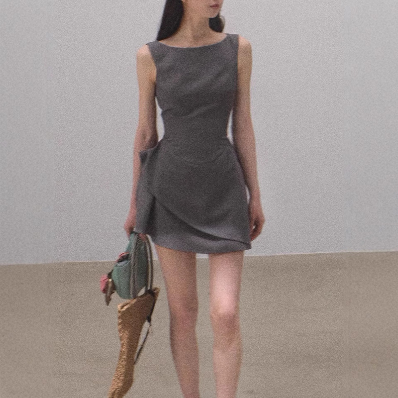 Beautiful Eyes (Brand Name) Preppy Style Detachable Collar Design Waist-Cinching Wool Dress