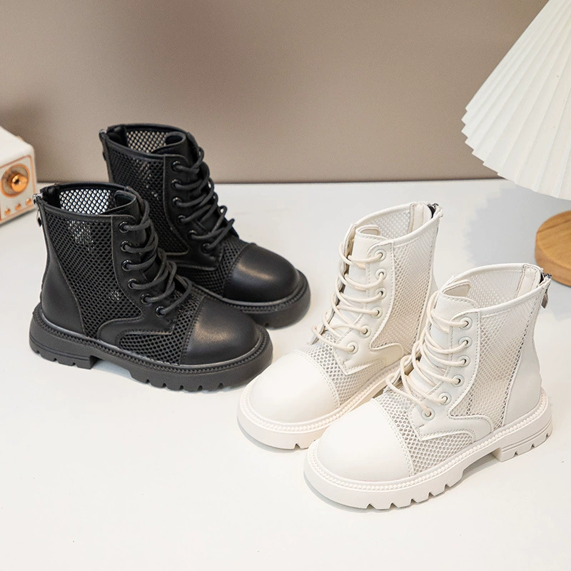Mesh summer thin breathable low boots, mid-length