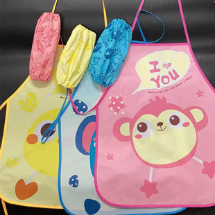 Apron children waterproof and oil-proof painting clothes children's toy manufacturers spot Yiwu cartoon children's apron sleeve
