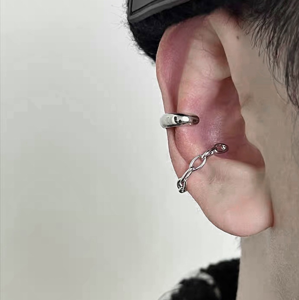 Set 2 clip per orecchio uomo, orecchini minimalisti senza buco_voghion.com