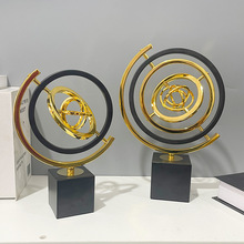 跨境欧式轻奢旋转金属摆件高级感家用客厅装饰礼物礼品工艺品批发