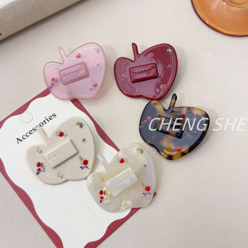 Ruth's Birthday Party Live Broadcast Same Style Apple Hair Clip for Women, Side Clip, 2026 New Fashion Versatile Duckbill Clip