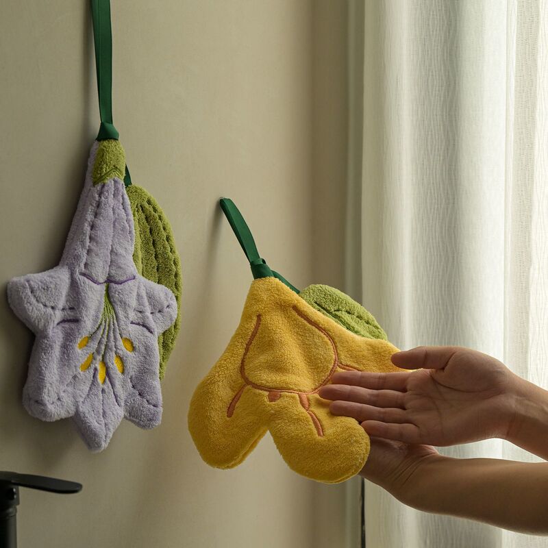 Spring Season/Plant Original Hand Towel Hanging Super Absorbent Thickened Kitchen Bathroom High-End Hanging Decoration