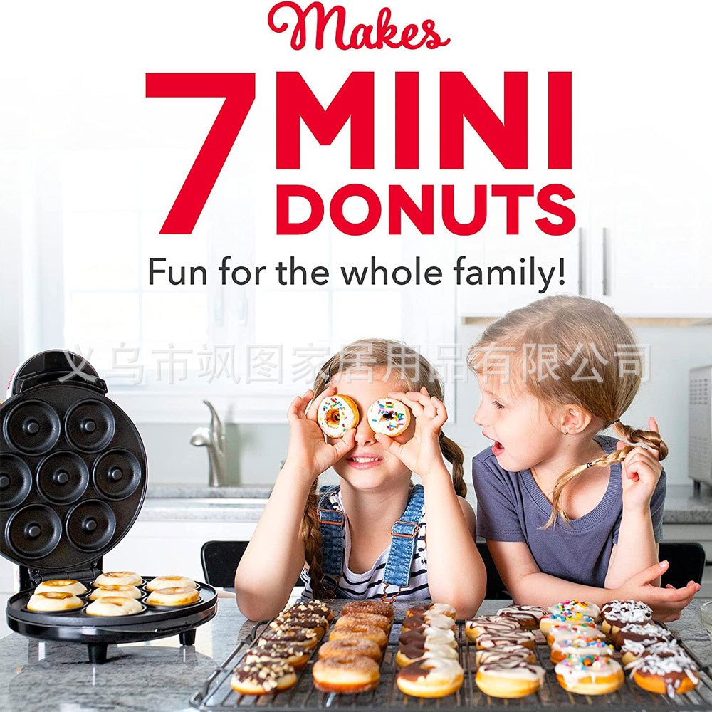 Nuevos productos transfronterizos Mini Donut Maker 7 agujeros Mini Donut Maker sin recubrimiento de desayuno para niños