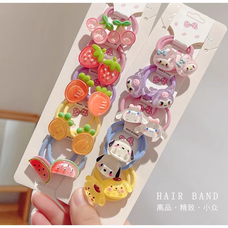 Wine Red Children's Hair Ties That Don'T Damage Hair, Girls' Hair Bands, Baby Hair Ties, Small Rubber Bands, Cute Cartoon Hair Ropes, Girls' Hair Accessories