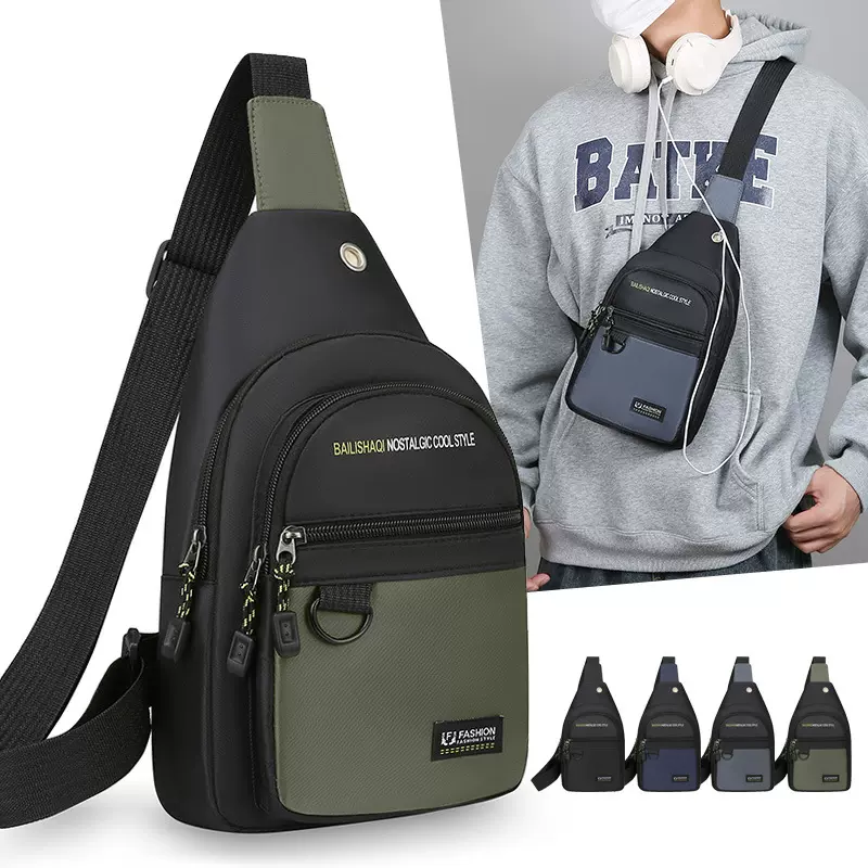 跨境商务胸包男包通勤出行百搭轻便旅行背包休闲时尚耐磨单肩包