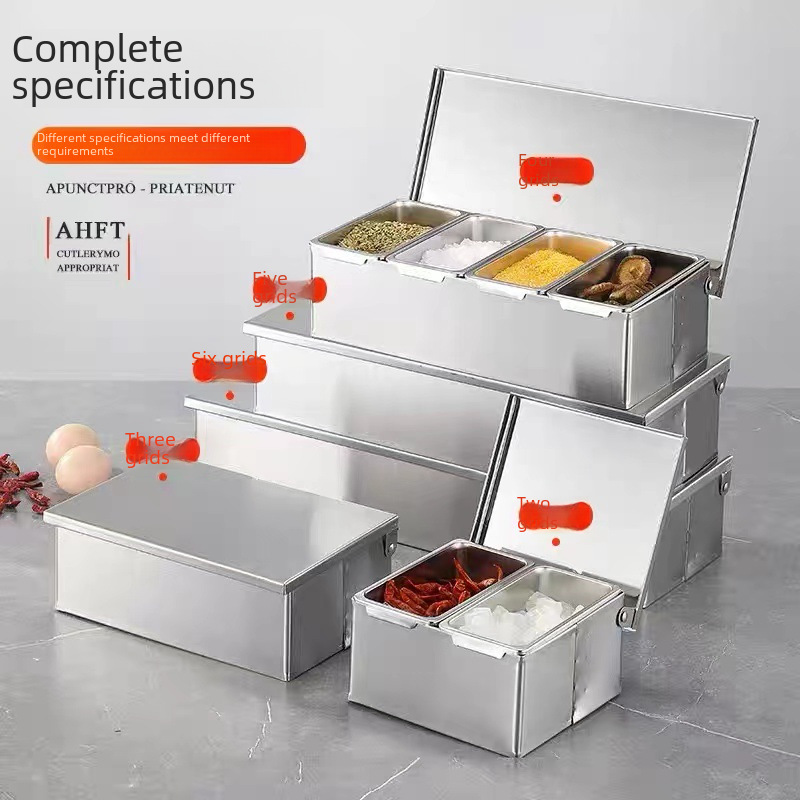 Stainless steel thickened seasoning box Hotel kitchen ingredients…