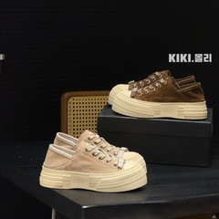 韩版复古厚底面包两穿2025早秋新款大头舒适百搭美式运动休闲板鞋