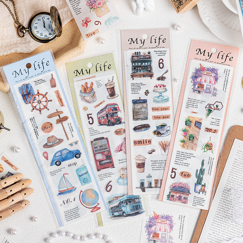 Serie de excursiones renacentistas y cinta de papel segmentación fresca retro diario DIY decoración pegatinas